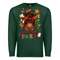 Sports Green santa's favorite para afro messy bun Premium Sweatshirt - texasbilliewilder
