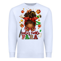 White santa's favorite para afro messy bun Premium Sweatshirt - texasbilliewilder