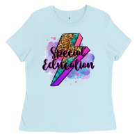 Baby Blue special eduation teacher lightning bolt Ladies Tee - Zillion Design Studio