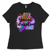 Black special eduation teacher lightning bolt Ladies Tee - Zillion Design Studio