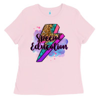 Bubblegum Pink special eduation teacher lightning bolt Ladies Tee - Zillion Design Studio