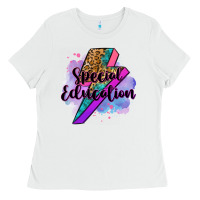White special eduation teacher lightning bolt Ladies Tee - Zillion Design Studio