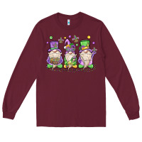 Burgundy mardi gras gnomes Long Sleeve Tee - MaliasSmallBusiness