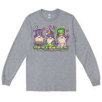 Heather Grey mardi gras gnomes Long Sleeve Tee - MaliasSmallBusiness