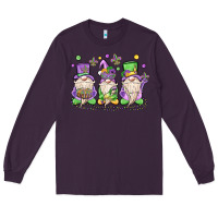 Plum mardi gras gnomes Long Sleeve Tee - MaliasSmallBusiness