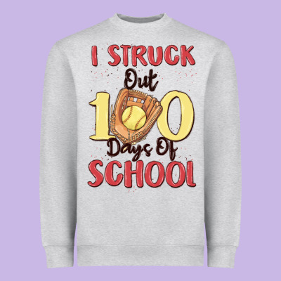 I Struck Out 100 Days Of School Heavyweight Sweatshirt Designed By Maliassmallbusiness