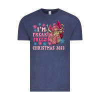 Vintage Denim i'm freakin freezin christmas 2023 Vintage Tee - NancyCooperArtShop