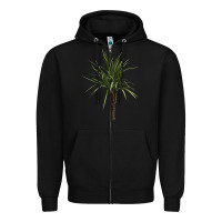 Black Dracaena Marginata Zipper Hoodie - LillyAllenDesigns