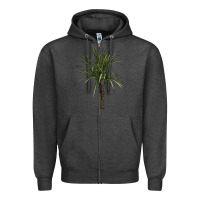 Charcoal Heather Dracaena Marginata Zipper Hoodie - LillyAllenDesigns