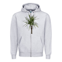 Heather Grey Dracaena Marginata Zipper Hoodie - LillyAllenDesigns