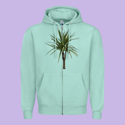 Dracaena Marginata Zipper Hoodie Designed By Lillyallendesigns