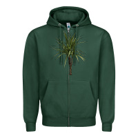 Sports Green Dracaena Marginata Zipper Hoodie - LillyAllenDesigns
