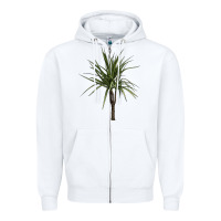 White Dracaena Marginata Zipper Hoodie - LillyAllenDesigns