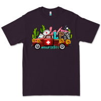 Plum lpn nurse truck with cactus and sunflowers Premium Tee - AdoDesignShop
