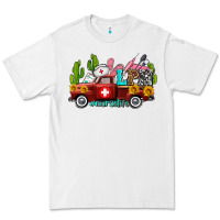 White lpn nurse truck with cactus and sunflowers Premium Tee - AdoDesignShop