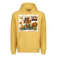 Antique Gold fall for jesus he never leaves Premium Hoodie - TumblerDesignByShophia