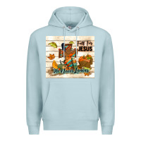 Blue Mist fall for jesus he never leaves Premium Hoodie - TumblerDesignByShophia