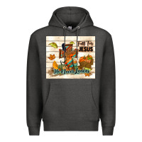 Charcoal Heather fall for jesus he never leaves Premium Hoodie - TumblerDesignByShophia