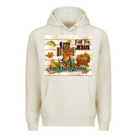 Oatmeal Heather fall for jesus he never leaves Premium Hoodie - TumblerDesignByShophia