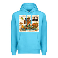 Ocean Blue fall for jesus he never leaves Premium Hoodie - TumblerDesignByShophia