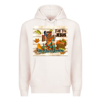 Pale Pink fall for jesus he never leaves Premium Hoodie - TumblerDesignByShophia
