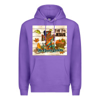 Purple fall for jesus he never leaves Premium Hoodie - TumblerDesignByShophia