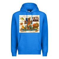 True Royal fall for jesus he never leaves Premium Hoodie - TumblerDesignByShophia