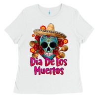 White dia de los muertos Ladies Tee - CTS Tumbler Store