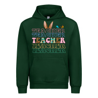 Forest Green Easter bunny Teacher Urban Hoodie - OliviaCreatesArt