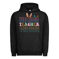Pigment Black Easter bunny Teacher Urban Hoodie - OliviaCreatesArt