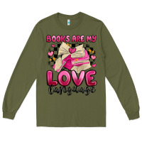 Army Green books are my love language Long Sleeve Tee - MaliasSmallBusiness