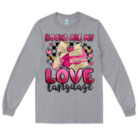 Heather Grey books are my love language Long Sleeve Tee - MaliasSmallBusiness