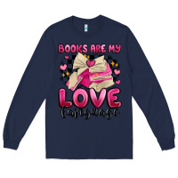 Navy books are my love language Long Sleeve Tee - MaliasSmallBusiness