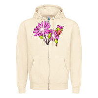 Sandshell Bitterroot Flower Illustrations Zipper Hoodie - LillyAllenDesigns