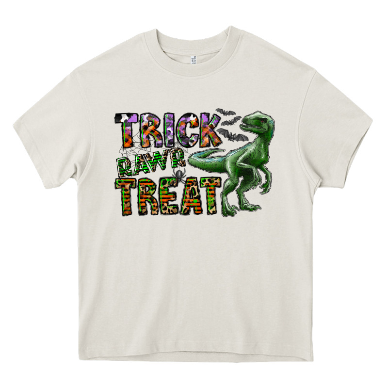 Trick Rawr Treat Heavy Core Tee by CowhideDigitalArt | Teevron