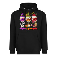 Black Hallothanksmas wine glasses Heavyweight Hoodie - NancyCooperArtShop