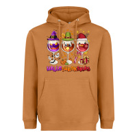 Meerkat Hallothanksmas wine glasses Heavyweight Hoodie - NancyCooperArtShop