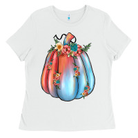 White flowers pumpkin Ladies Tee - JahusDesignShop