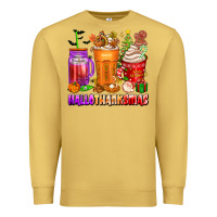 Antique Gold hallothanksmas coffee cups Premium Sweatshirt - texasbilliewilder