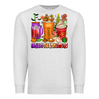 Oatmeal Heather hallothanksmas coffee cups Premium Sweatshirt - texasbilliewilder
