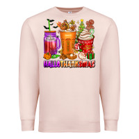 Pale Pink hallothanksmas coffee cups Premium Sweatshirt - texasbilliewilder
