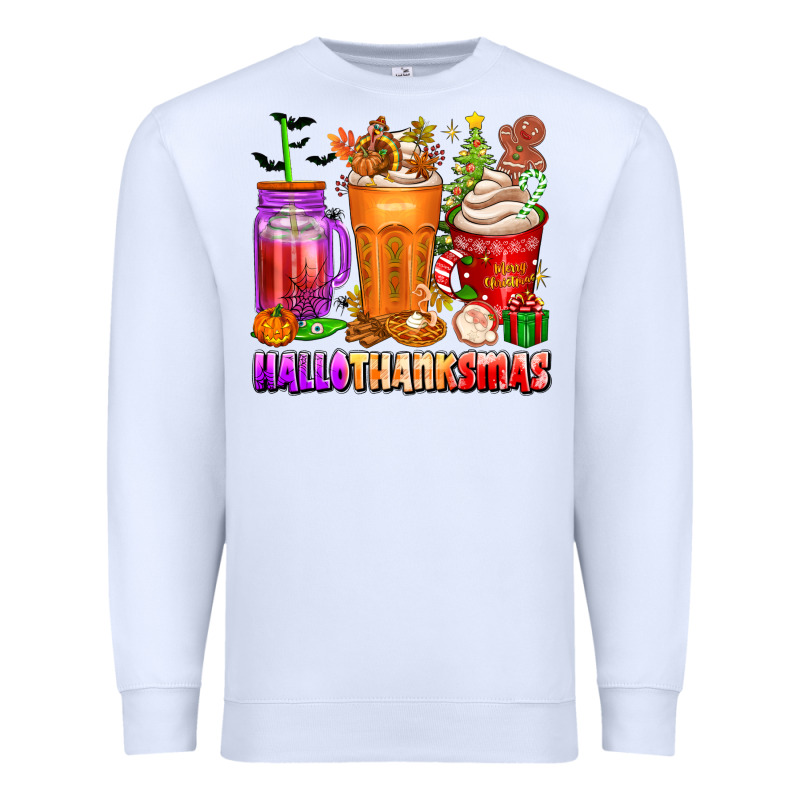 Hallothanksmas Coffee Cups Premium Sweatshirt by texasbilliewilder | Teevron