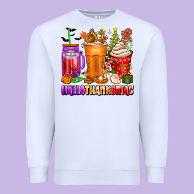 Hallothanksmas Coffee Cups Premium Sweatshirt Designed By Texasbilliewilder