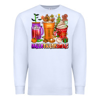 White hallothanksmas coffee cups Premium Sweatshirt - texasbilliewilder
