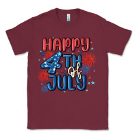 Burgundy happy 4th of july Classic Tee - MaliasSmallBusiness