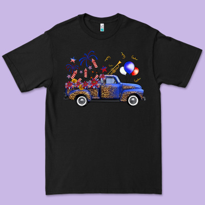Western Truck Fourth Of July Premium Tee Designed By Fadigitalartstudio