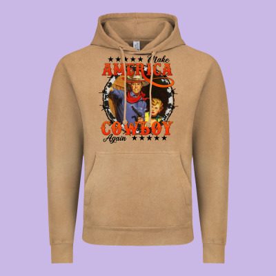 Make America Cowboy Again Vintage Hoodie Designed By Adodesignshop