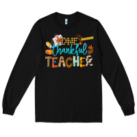 Black One thankful Teacher Long Sleeve Tee - NancyCooperArtShop