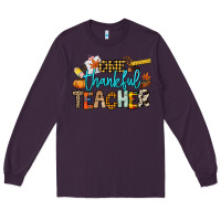 Plum One thankful Teacher Long Sleeve Tee - NancyCooperArtShop
