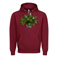 Burgundy Peace Lily Zipper Hoodie - LillyAllenDesigns